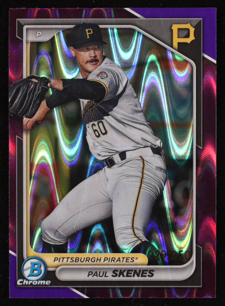 Paul Skenes 2024 Bowman Chrome Prospects Purple RayWave Refractors #BCP125 RC #029/250