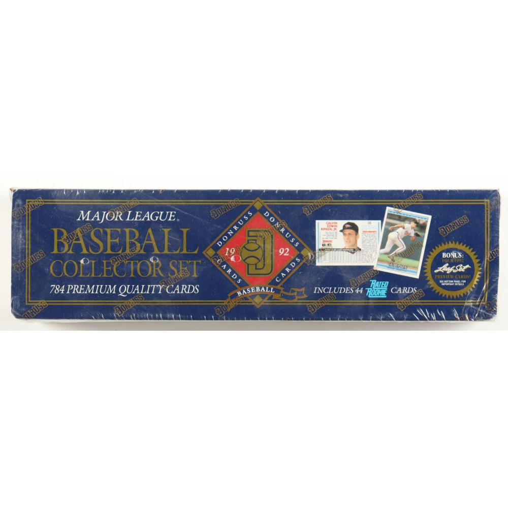 1992 Donruss Baseball Complete Factory Set of (784) Cards with Barry Bonds #243, Nolan Ryan #707, Cal Ripken #35, Ken Griffey Jr. #165 at PristineAuction.com