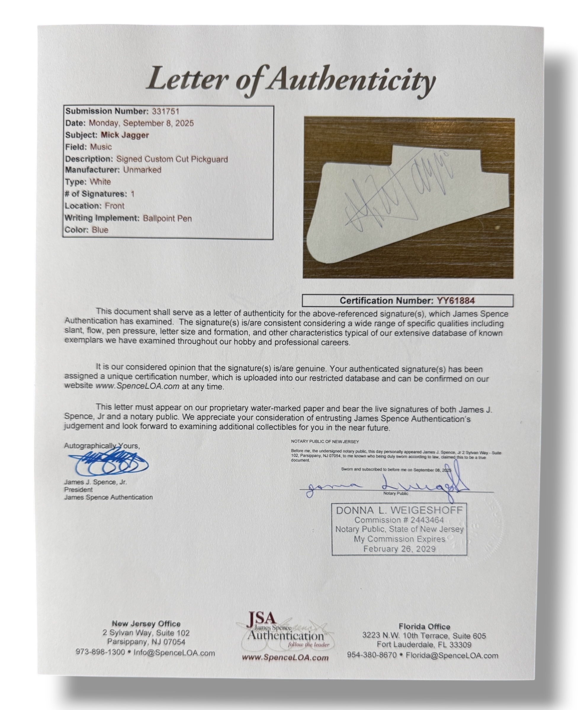 Mick Jagger Signed "The Rolling Stones: Let It Bleed" Custom Les Paul Style Guitar (JSA) at PristineAuction.com Mick Jagger Signed "The Rolling Stones: Let It Bleed" Custom Les Paul Style Guitar (JSA) at PristineAuction.com