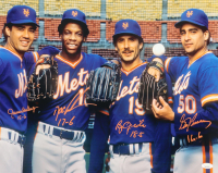 Mets 16x20 Photo Signed by (4) with Ron Darling, Dwight 'Doc' Gooden, Bob Ojedo & Sid Fernandez with Career Stat Inscriptions (JSA) at PristineAuction.com