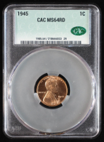1945 Lincoln Wheat Cent (CAC MS64 RD) at PristineAuction.com