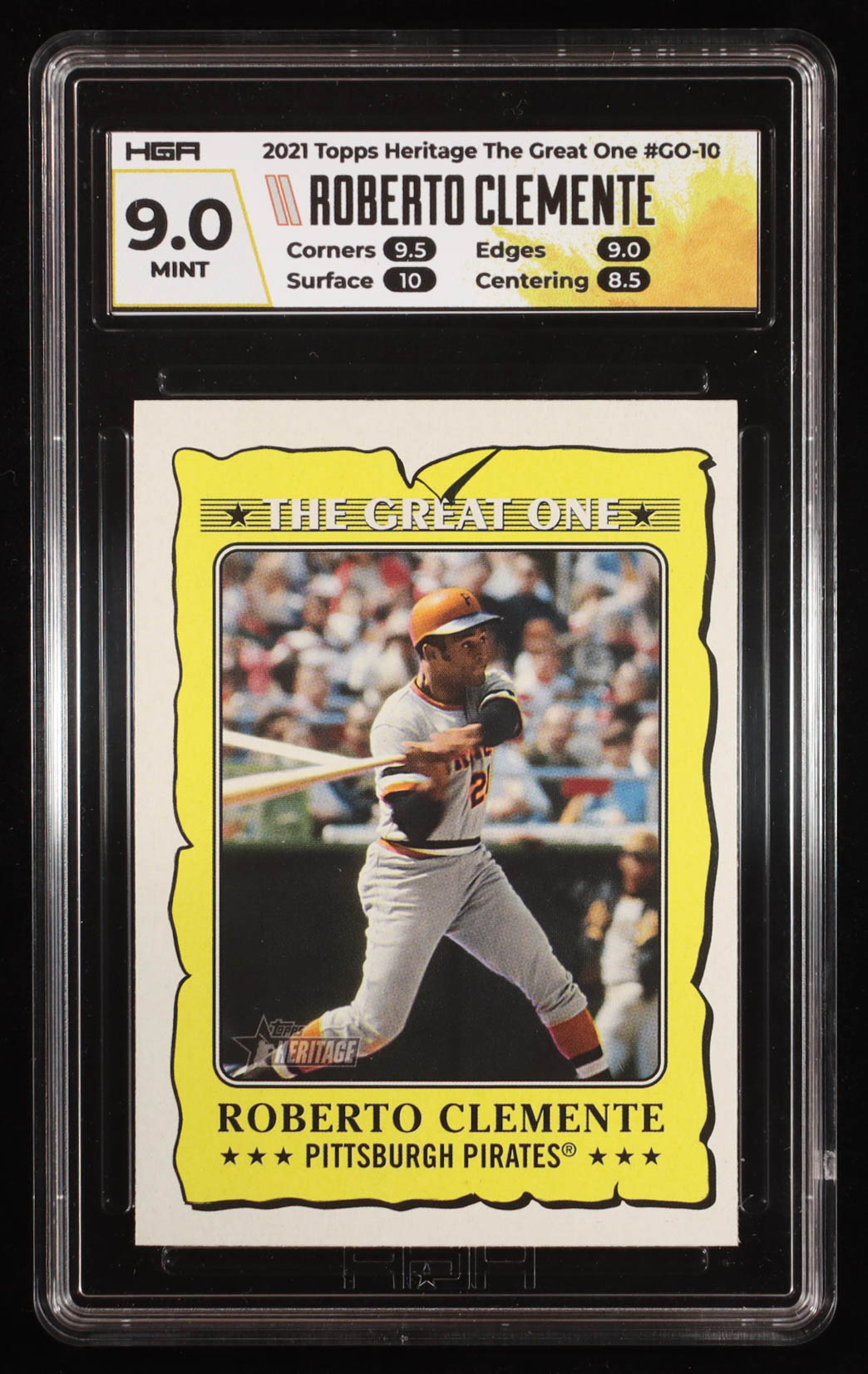 Roberto Clemente 2021 Topps Heritage The Great One #GO10 (HGA 9) at PristineAuction.com Roberto Clemente 2021 Topps Heritage The Great One #GO10 (HGA 9) at PristineAuction.com