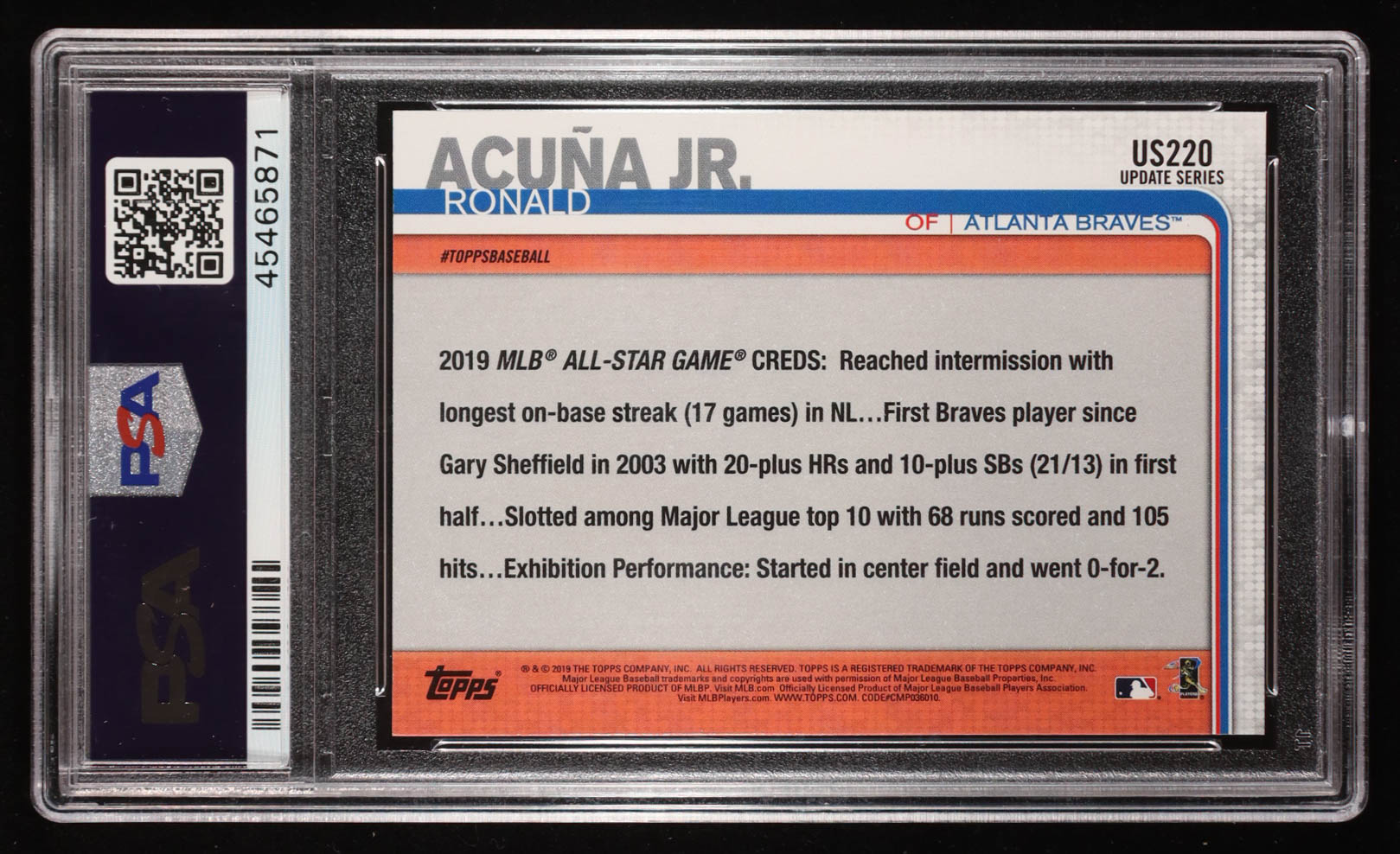 Ronald Acuna Jr. 2019 Topps Update #US220 AS (PSA 10) at PristineAuction.com Ronald Acuna Jr. 2019 Topps Update #US220 AS (PSA 10) at PristineAuction.com