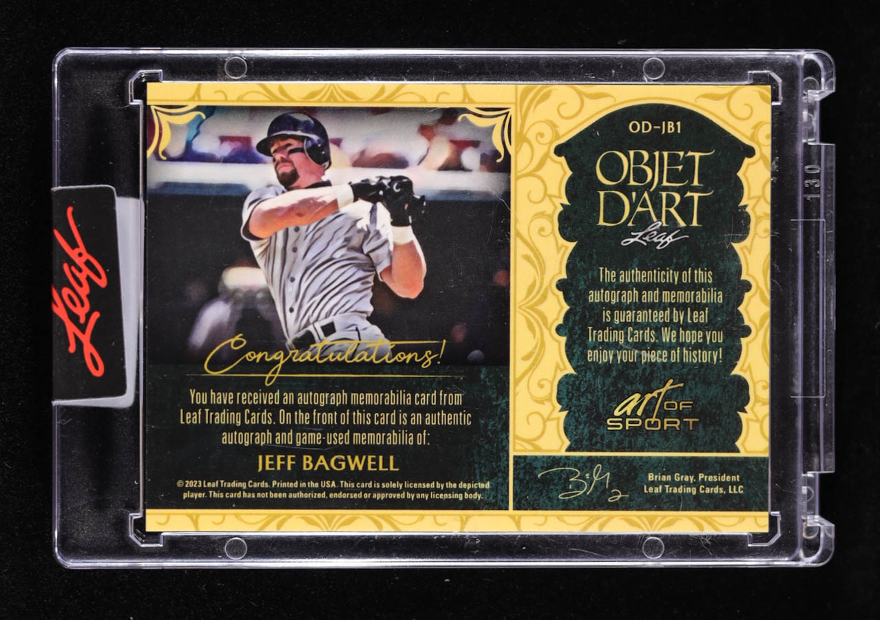 Jeff Bagwell 2023 Leaf Art of Sport Objet D'Art Autographs Prismatic Purple #ODJB1 #7/7 at PristineAuction.com Jeff Bagwell 2023 Leaf Art of Sport Objet D'Art Autographs Prismatic Purple #ODJB1 #7/7 at PristineAuction.com