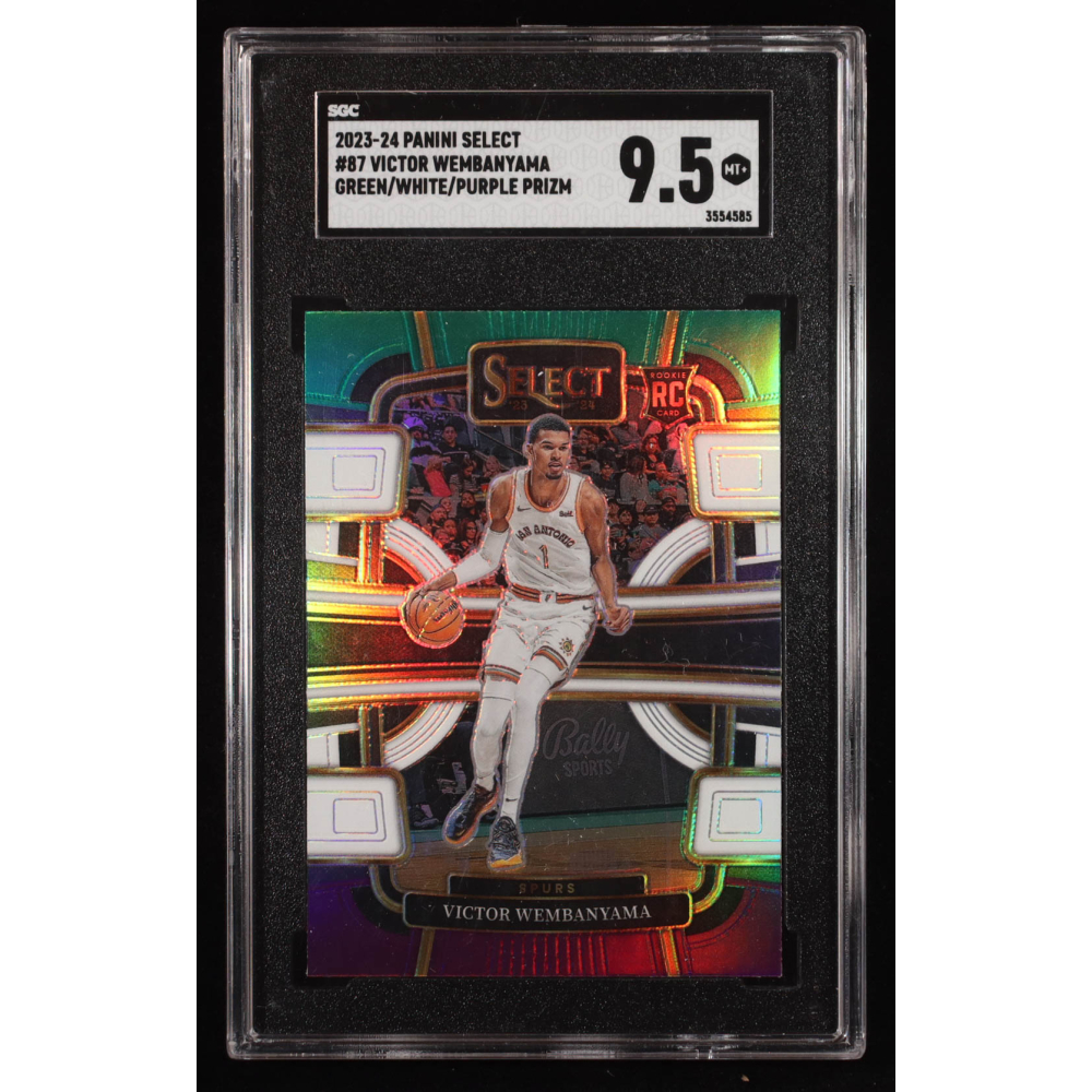 Victor Wembanyama 2023-24 Select Prizms Green White Purple #87 RC (SGC 9.5) at PristineAuction.com