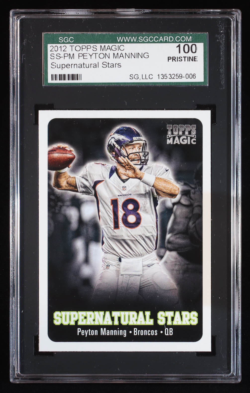 Peyton Manning 2012 Topps Magic Supernatural Stars #SSPM (SGC 10) at PristineAuction.com Peyton Manning 2012 Topps Magic Supernatural Stars #SSPM (SGC 10) at PristineAuction.com