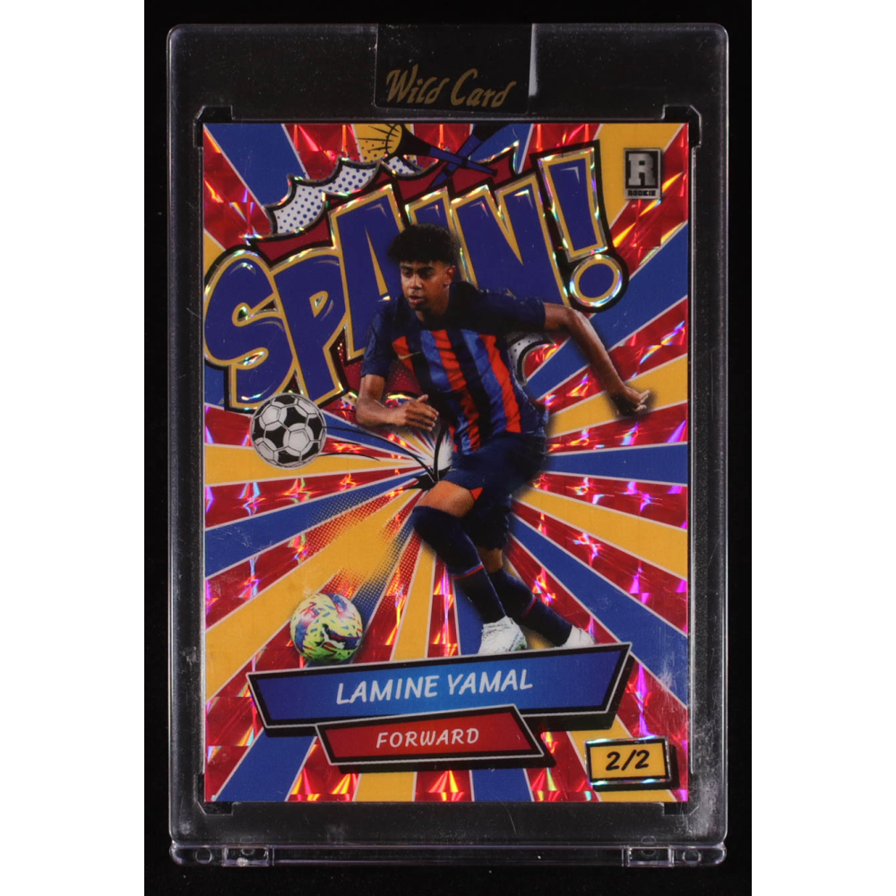 Lamine Yamal 2024 Wild Card Comix Spain! Red Yellow Blue Mosaic #LY5 RC #2/2 at PristineAuction.com