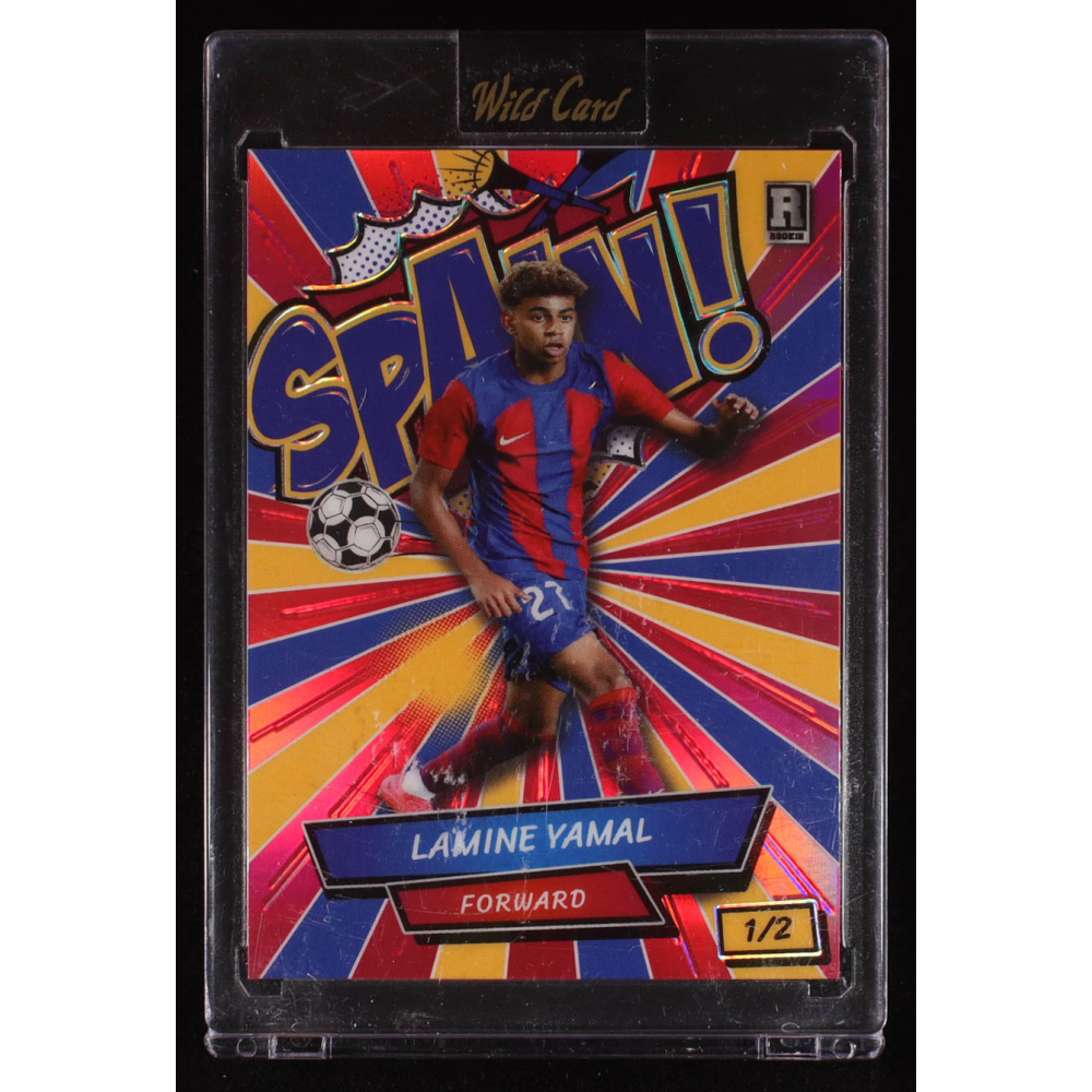 Lamine Yamal 2024 Wild Card Comix Spain! Red Yellow Blue Holo #LY6 RC #1/2 at PristineAuction.com
