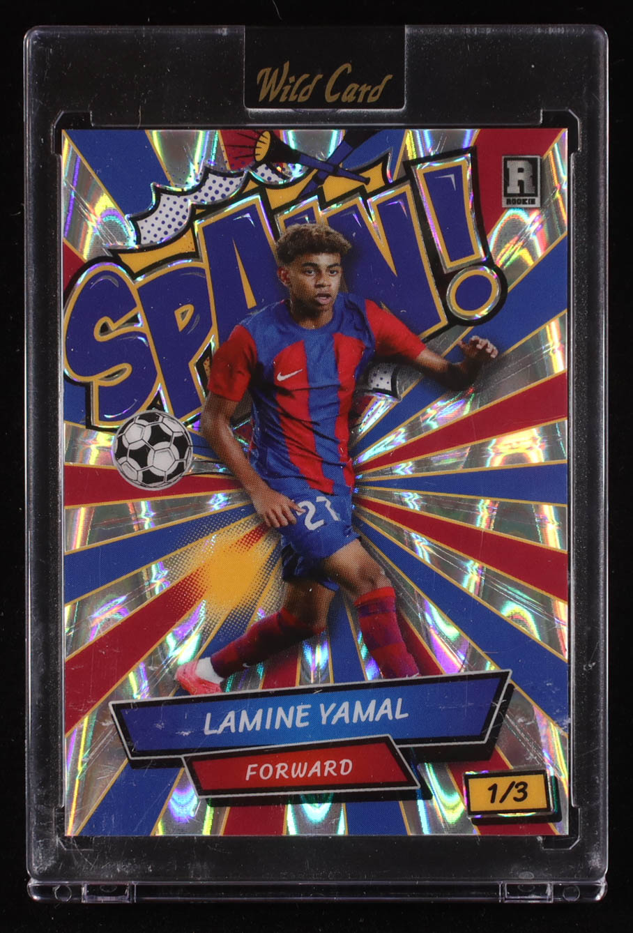 Lamine Yamal 2024 Wild Card Comix Spain! Red Blue Silver RayWave #LY6 RC #1/3 at PristineAuction.com Lamine Yamal 2024 Wild Card Comix Spain! Red Blue Silver RayWave #LY6 RC #1/3 at PristineAuction.com