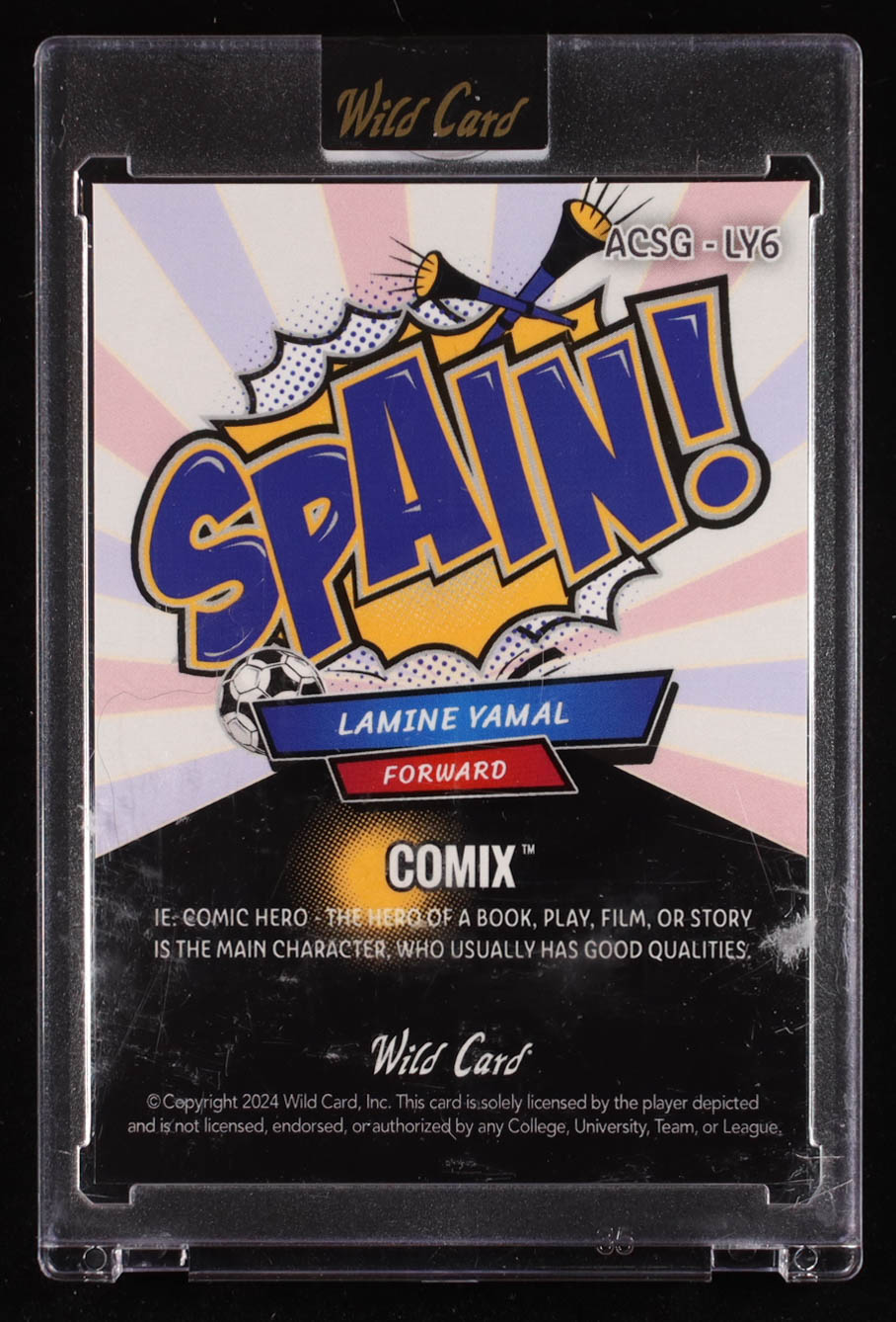 Lamine Yamal 2024 Wild Card Comix Spain! Red Blue Silver RayWave #LY6 RC #1/3 at PristineAuction.com Lamine Yamal 2024 Wild Card Comix Spain! Red Blue Silver RayWave #LY6 RC #1/3 at PristineAuction.com