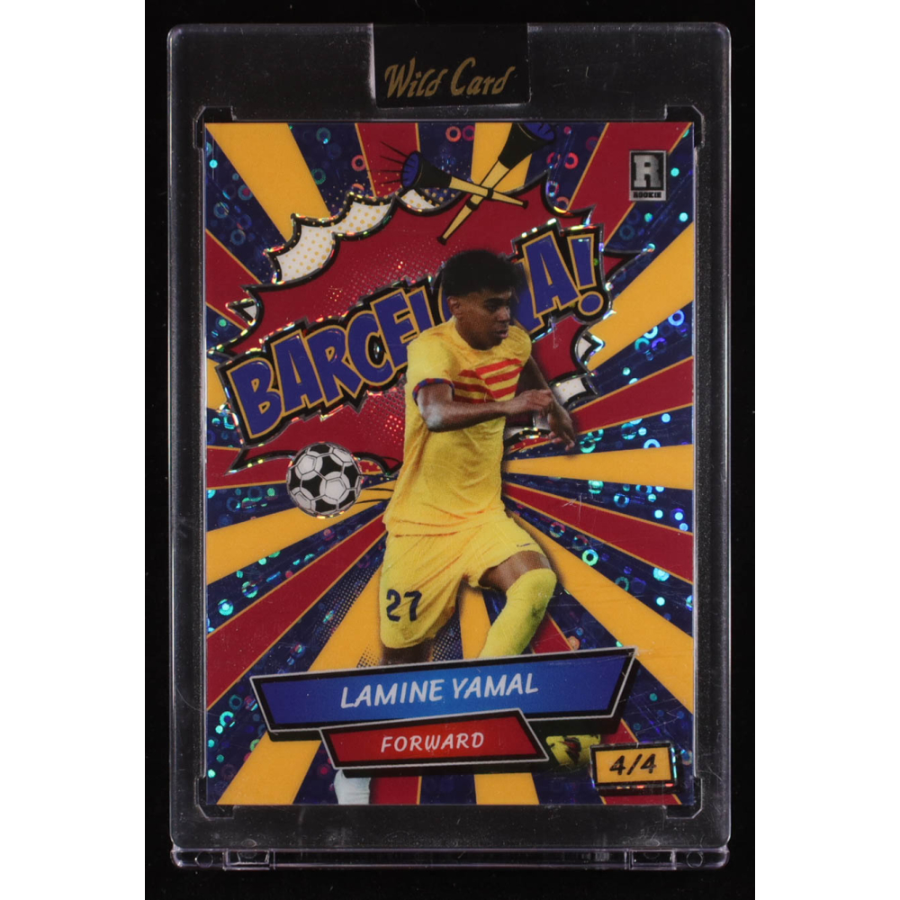 Lamine Yamal 2024 Wild Card Comix Barcelona! Red Yellow Blue Disco #LY2 RC #4/4 at PristineAuction.com