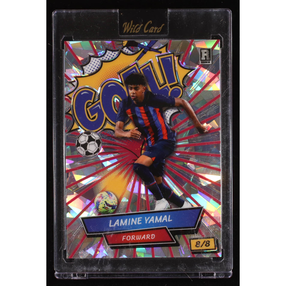 Lamine Yamal 2024 Wild Card Comix Goal! Red Silver Crystal #LY5 RC #8/8 at PristineAuction.com