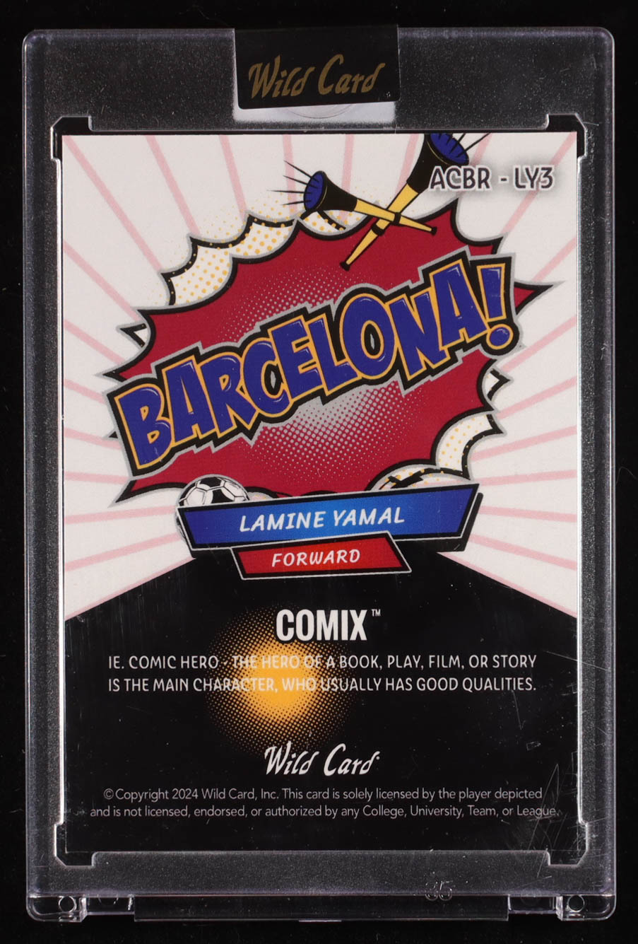 Lamine Yamal 2024 Wild Card Comix Barcelona! Red Silver Disco #LY3 RC #6/8 at PristineAuction.com Lamine Yamal 2024 Wild Card Comix Barcelona! Red Silver Disco #LY3 RC #6/8 at PristineAuction.com