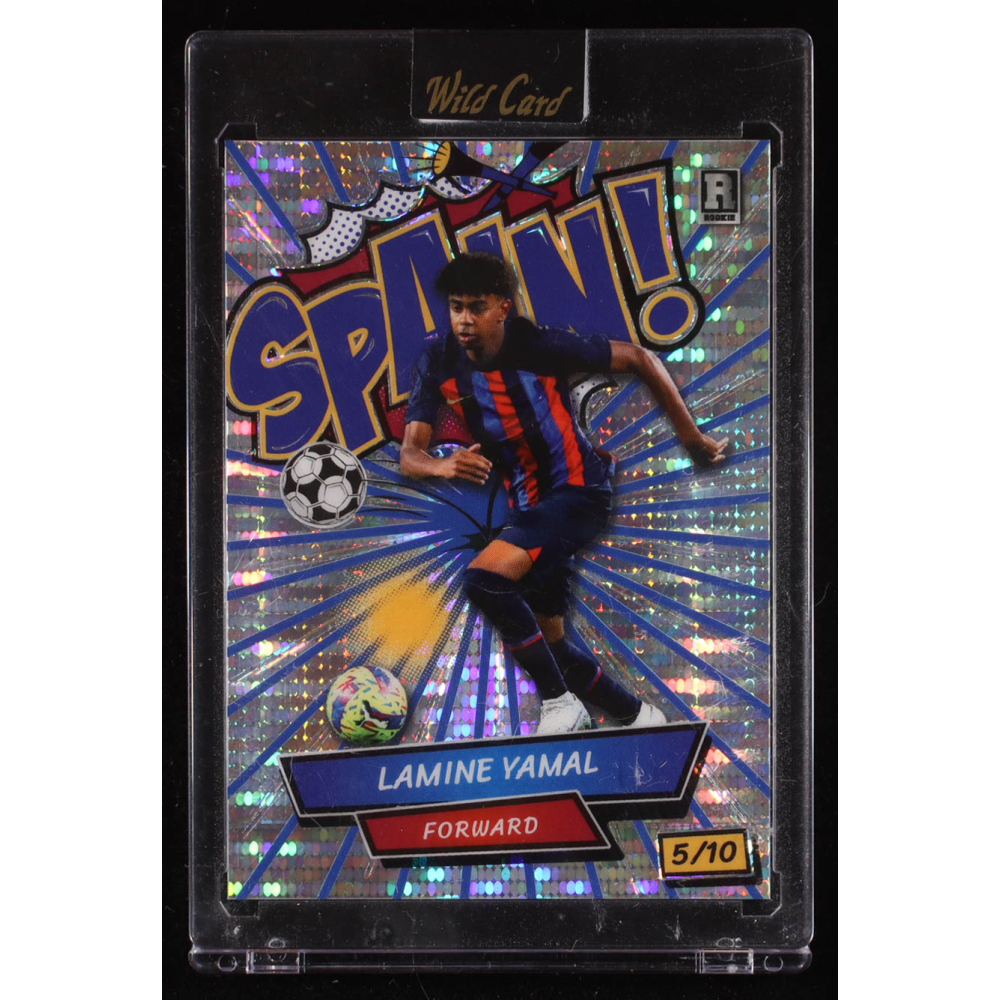 Lamine Yamal 2024 Wild Card Comix Spain! Blue Silver Pulsar #LY5 RC #5/10 at PristineAuction.com