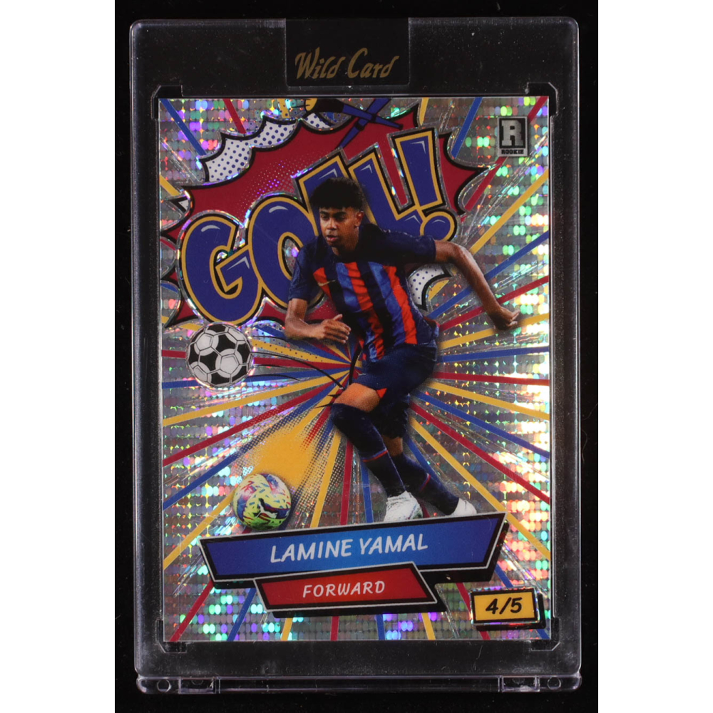 Lamine Yamal 2024 Wild Card Comix Goal! Red Yellow Blue Silver Pulsar #LY5 RC #4/5 at PristineAuction.com