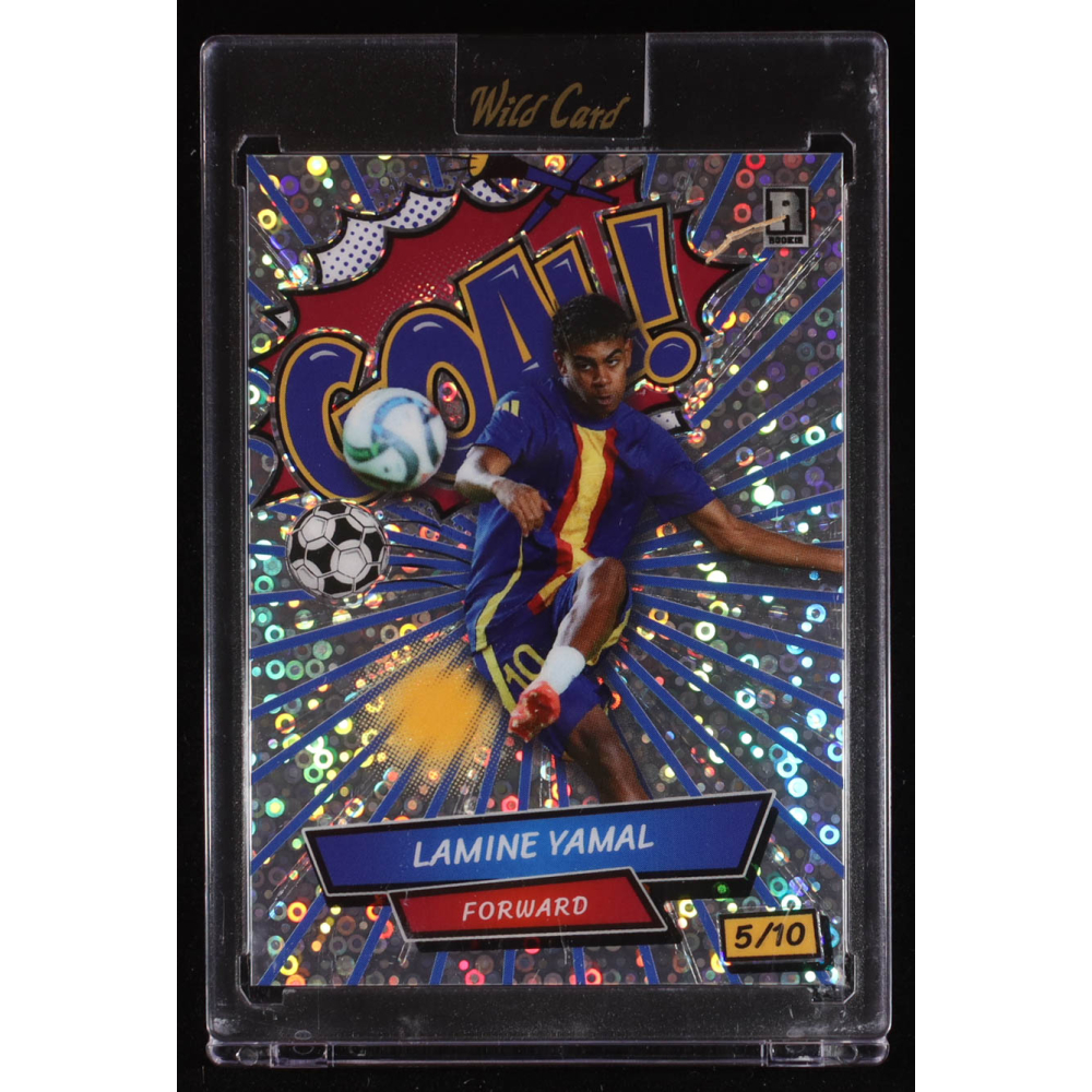 Lamine Yamal 2024 Wild Card Comix Goal! Blue Silver Disco #LY4 RC #5/10 at PristineAuction.com