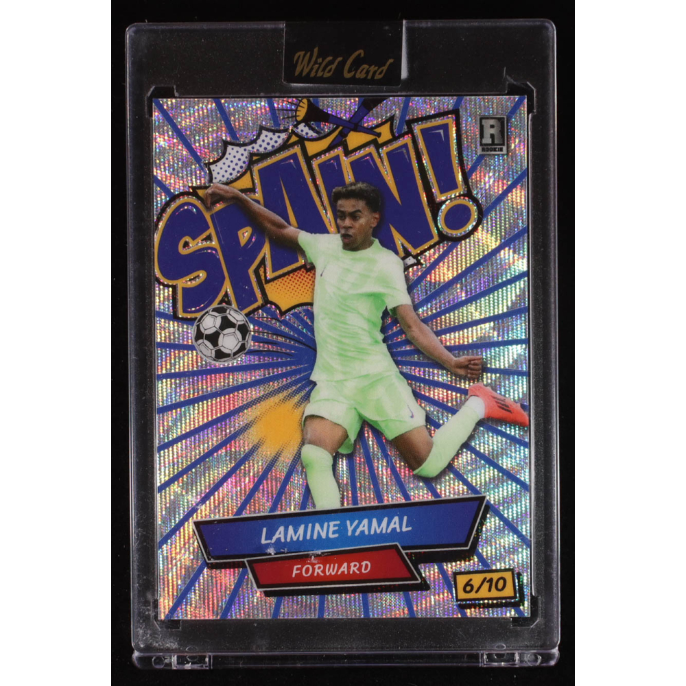 Lamine Yamal 2024 Wild Card Comix Spain! Blue Silver Wave #LY3 RC #6/10 at PristineAuction.com