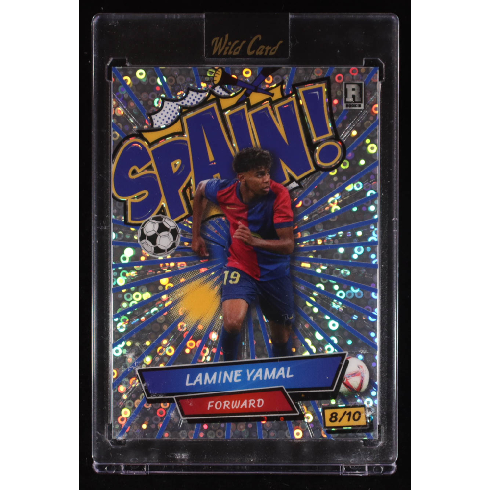 Lamine Yamal 2024 Wild Card Comix Spain! Blue Silver Disco #LY1 RC #8/10 at PristineAuction.com