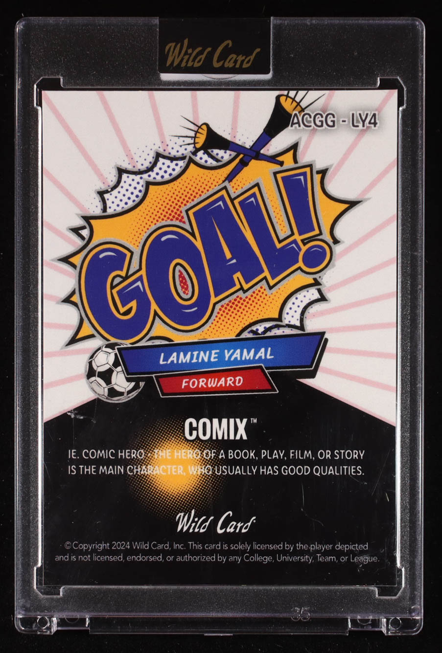 Lamine Yamal 2024 Wild Card Comix Goal! Red Silver Shimmer #LY4 RC #6/8 at PristineAuction.com Lamine Yamal 2024 Wild Card Comix Goal! Red Silver Shimmer #LY4 RC #6/8 at PristineAuction.com