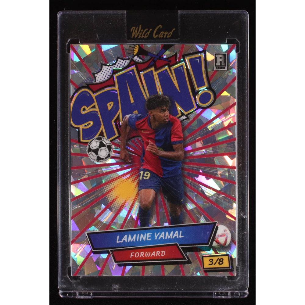 Lamine Yamal 2024 Wild Card Comix Spain! Red Silver Crystal #LY1 RC #3/8 at PristineAuction.com