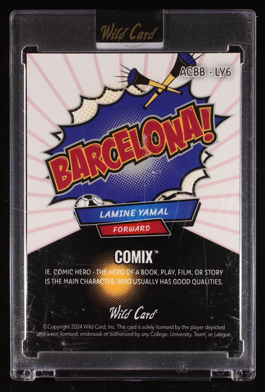Lamine Yamal 2024 Wild Card Comix Barcelona! Red Silver RayWave #LY6 RC #4/8 at PristineAuction.com Lamine Yamal 2024 Wild Card Comix Barcelona! Red Silver RayWave #LY6 RC #4/8 at PristineAuction.com