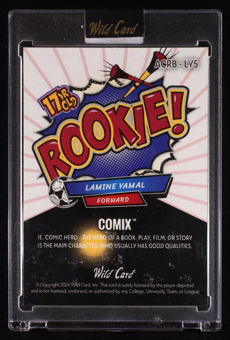 Lamine Yamal 2024 Wild Card Comix 17 Year Old Rookie! Red Silver Shimmer #LY5 RC #7/8 at PristineAuction.com Lamine Yamal 2024 Wild Card Comix 17 Year Old Rookie! Red Silver Shimmer #LY5 RC #7/8 at PristineAuction.com