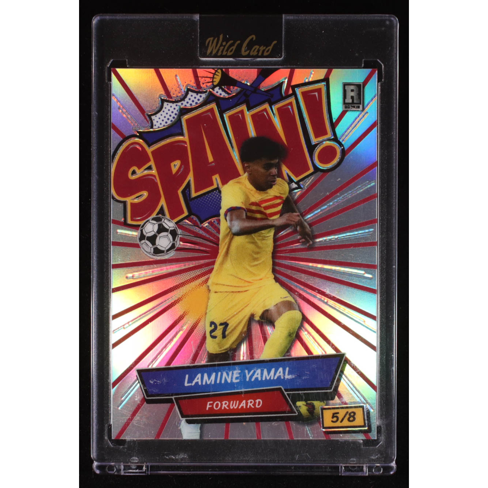 Lamine Yamal 2024 Wild Card Comix Spain! Red Silver Holo #LY2 RC #5/8 at PristineAuction.com