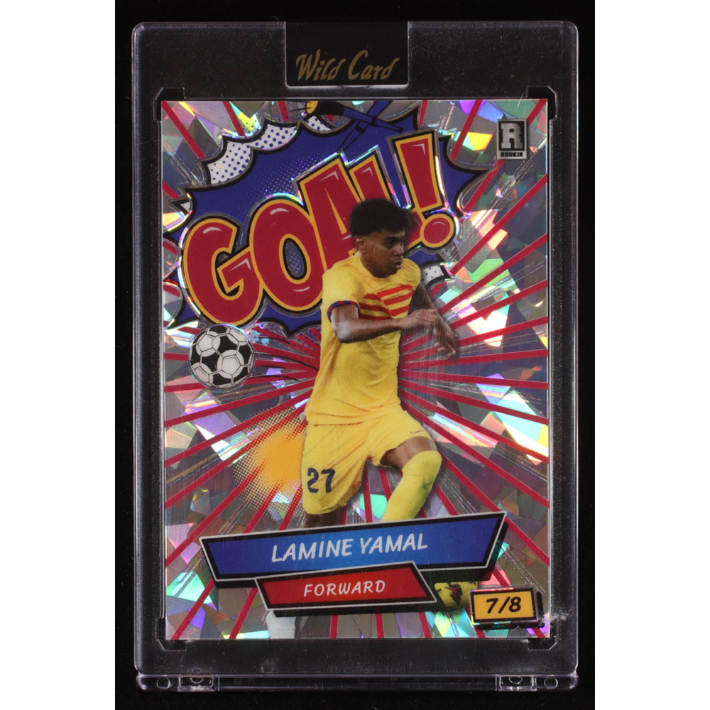 Lamine Yamal 2024 Wild Card Comix Goal! Red Silver Crystal #LY2 RC #7/8 at PristineAuction.com