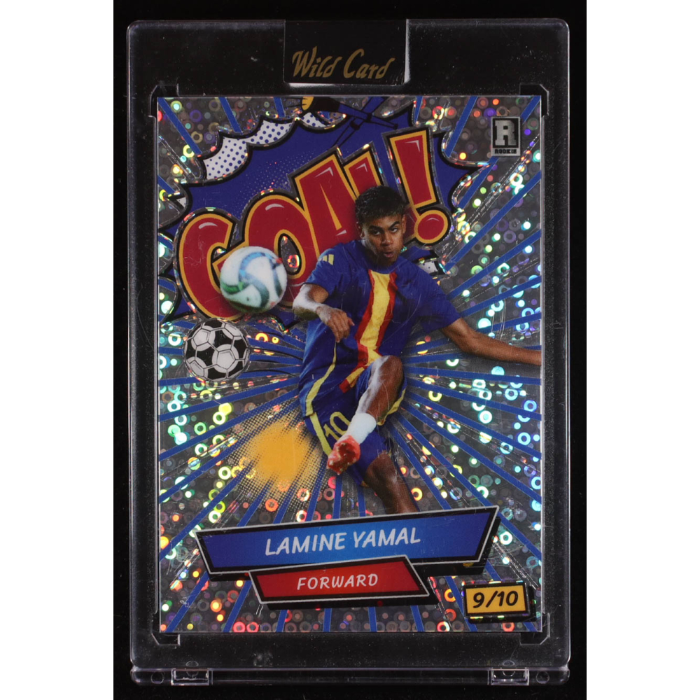 Lamine Yamal 2024 Wild Card Comix Goal! Blue Silver Disco #LY4 RC #9/10 at PristineAuction.com Lamine Yamal 2024 Wild Card Comix Goal! Blue Silver Disco #LY4 RC #9/10 at PristineAuction.com