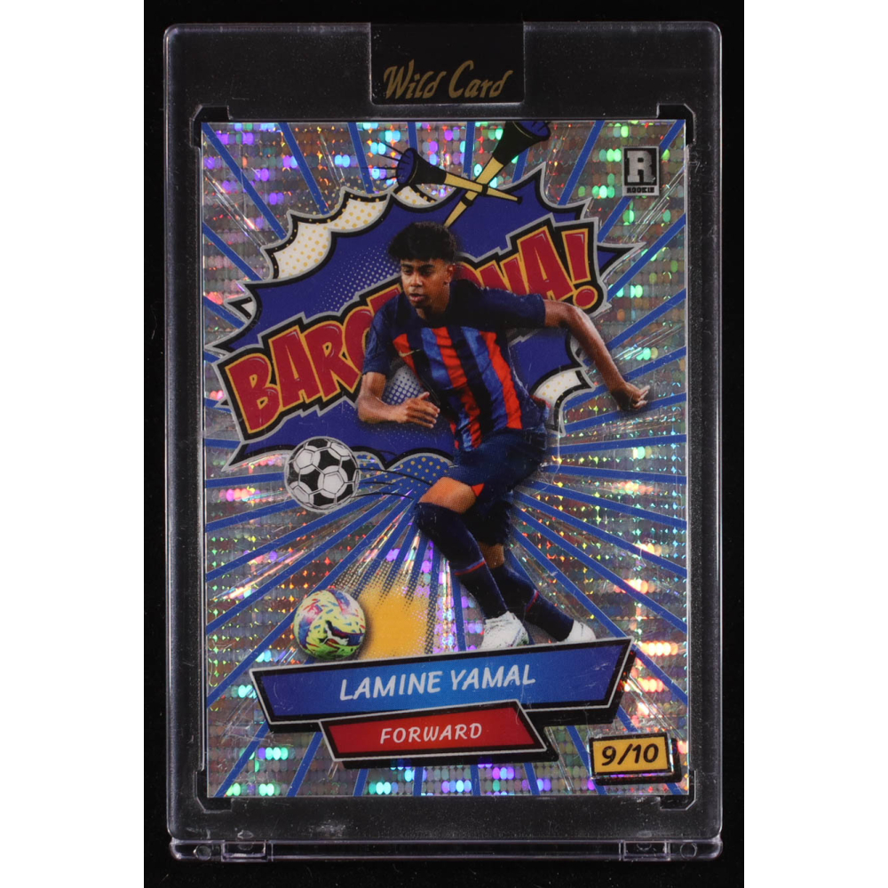 Lamine Yamal 2024 Wild Card Comix Barcelona! Blue Silver Pulsar #LY5 RC #9/10 at PristineAuction.com