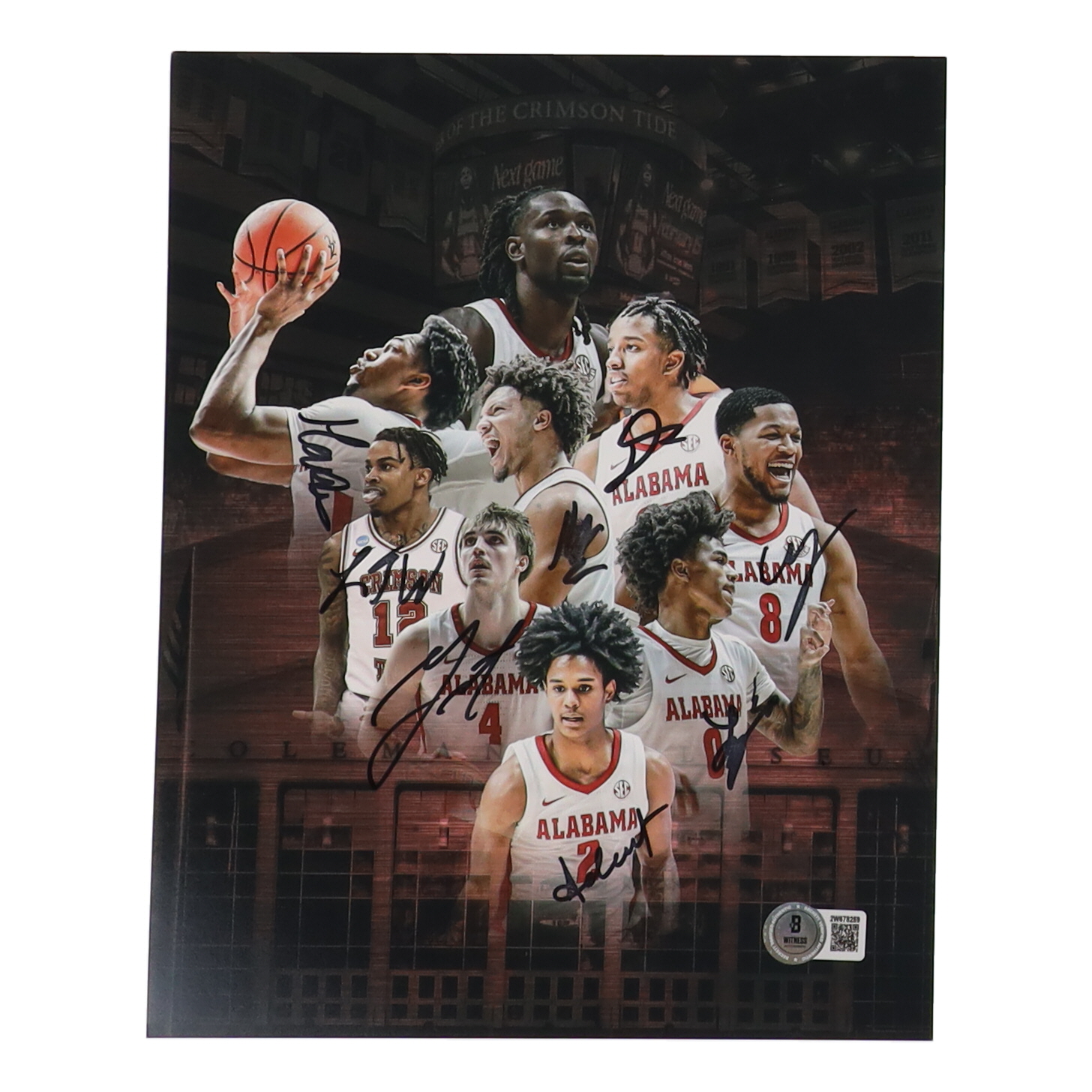 2024-25 Alabama Crimson Tide Basketball 8x10 Photo Team-Signed by (8) with Chris Youngblood, Mark Sears, Lebaron Philon, Aden Holloway (Beckett) at PristineAuction.com 2024-25 Alabama Crimson Tide Basketball 8x10 Photo Team-Signed by (8) with Chris Youngblood, Mark Sears, Lebaron Philon, Aden Holloway (Beckett) at PristineAuction.com