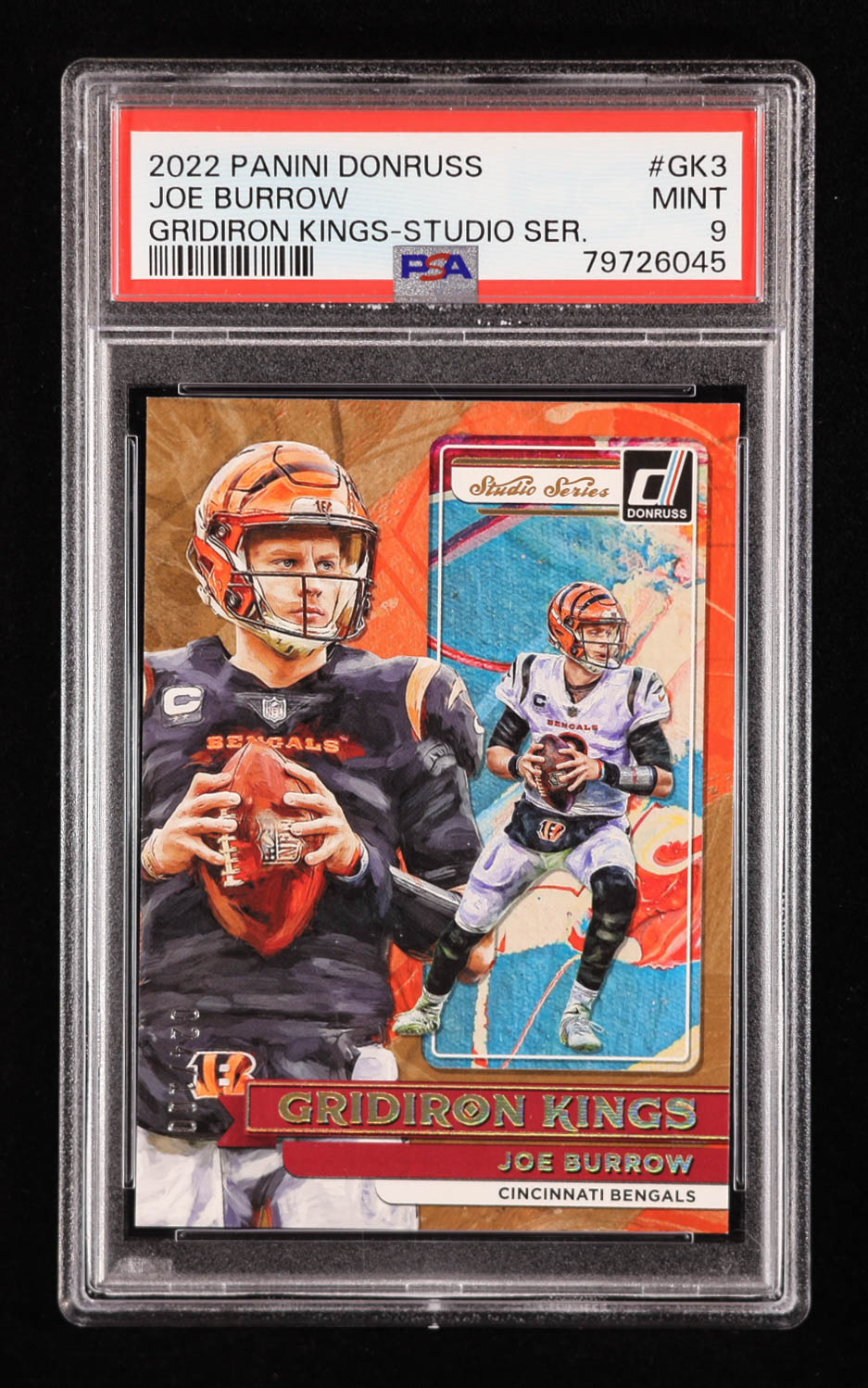 Joe Burrow 2022 Donruss Gridiron Kings Studio Series #GK3 #24/100 (PSA 9) at PristineAuction.com Joe Burrow 2022 Donruss Gridiron Kings Studio Series #GK3 #24/100 (PSA 9) at PristineAuction.com