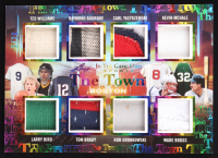 Ted Williams / Raymond Bourque / Carl Yastrzemski / Kevin McHale / Larry Bird / Tom Brady / Rob Gronkowski / Wade Boggs 2024 Leaf In The Game Used Sports The Town Boston Rainbow Crystal #TT-11 #02/20 at PristineAuction.com