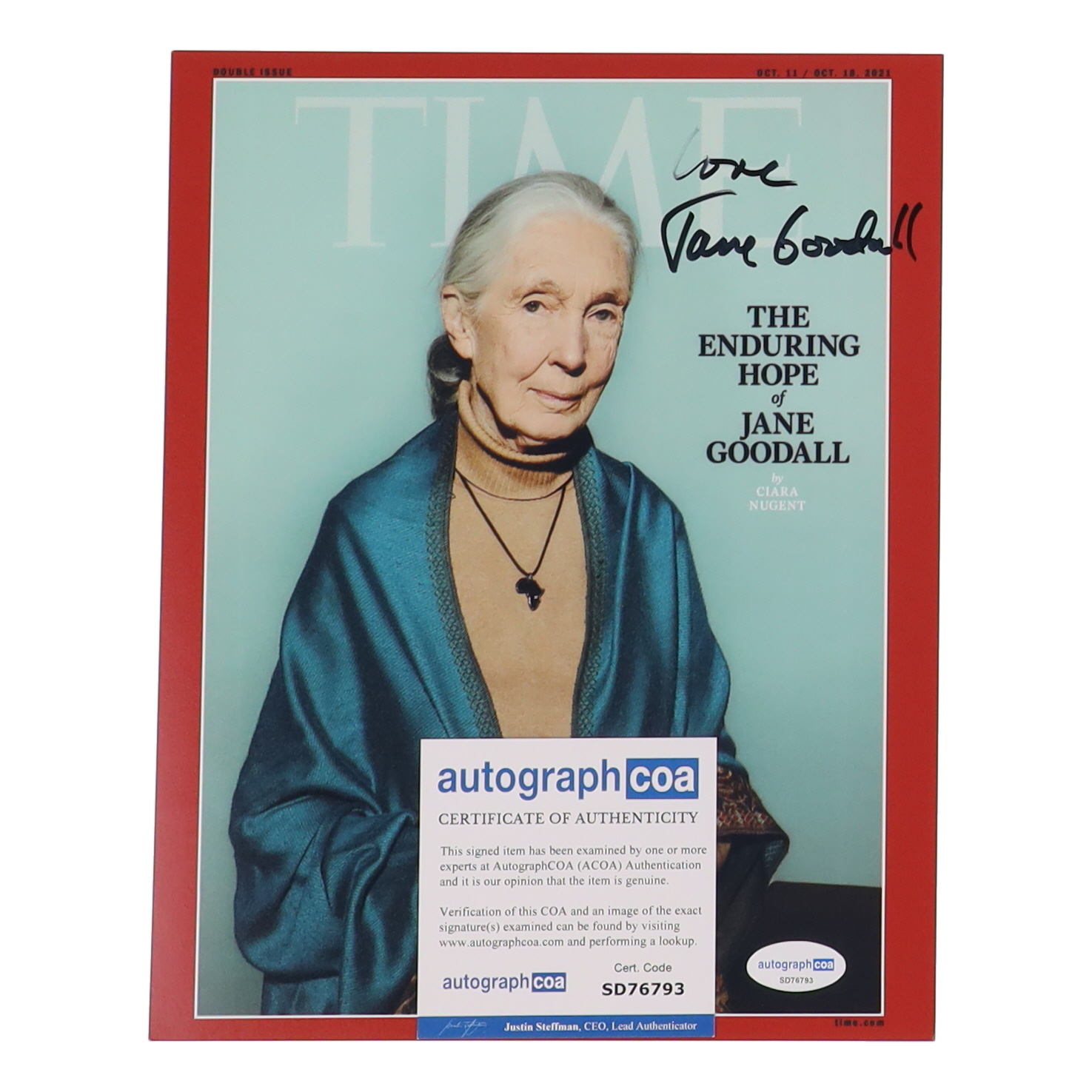 Jane Goodall Signed 8x10 Photo Inscribed "Love" (AutographCOA) at PristineAuction.com Jane Goodall Signed 8x10 Photo Inscribed "Love" (AutographCOA) at PristineAuction.com