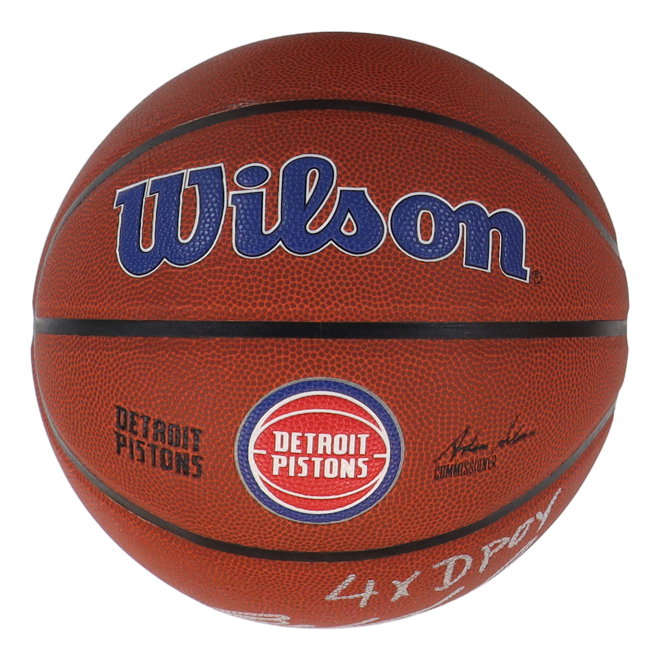 Ben Wallace Signed Pistons Logo NBA Basketball Inscribed "4x DPOY" (Schwartz) at PristineAuction.com Ben Wallace Signed Pistons Logo NBA Basketball Inscribed "4x DPOY" (Schwartz) at PristineAuction.com