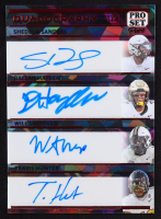 Shedeur Sanders / Dallan Hayden / Will Shepard / Travis Hunter Signed 2024 Leaf Pro Set Pure Quadography Red Crystal #Q-14 #1/4 at PristineAuction.com