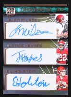 Jalen Milroe / Justice Hayes / Eli Holstein Signed 2024 Leaf Pro Set Pure Triography Bronze #T-8 #8/8 at PristineAuction.com