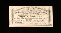 1864 $30 Confederate States of America CSA Bank Note Bond at PristineAuction.com
