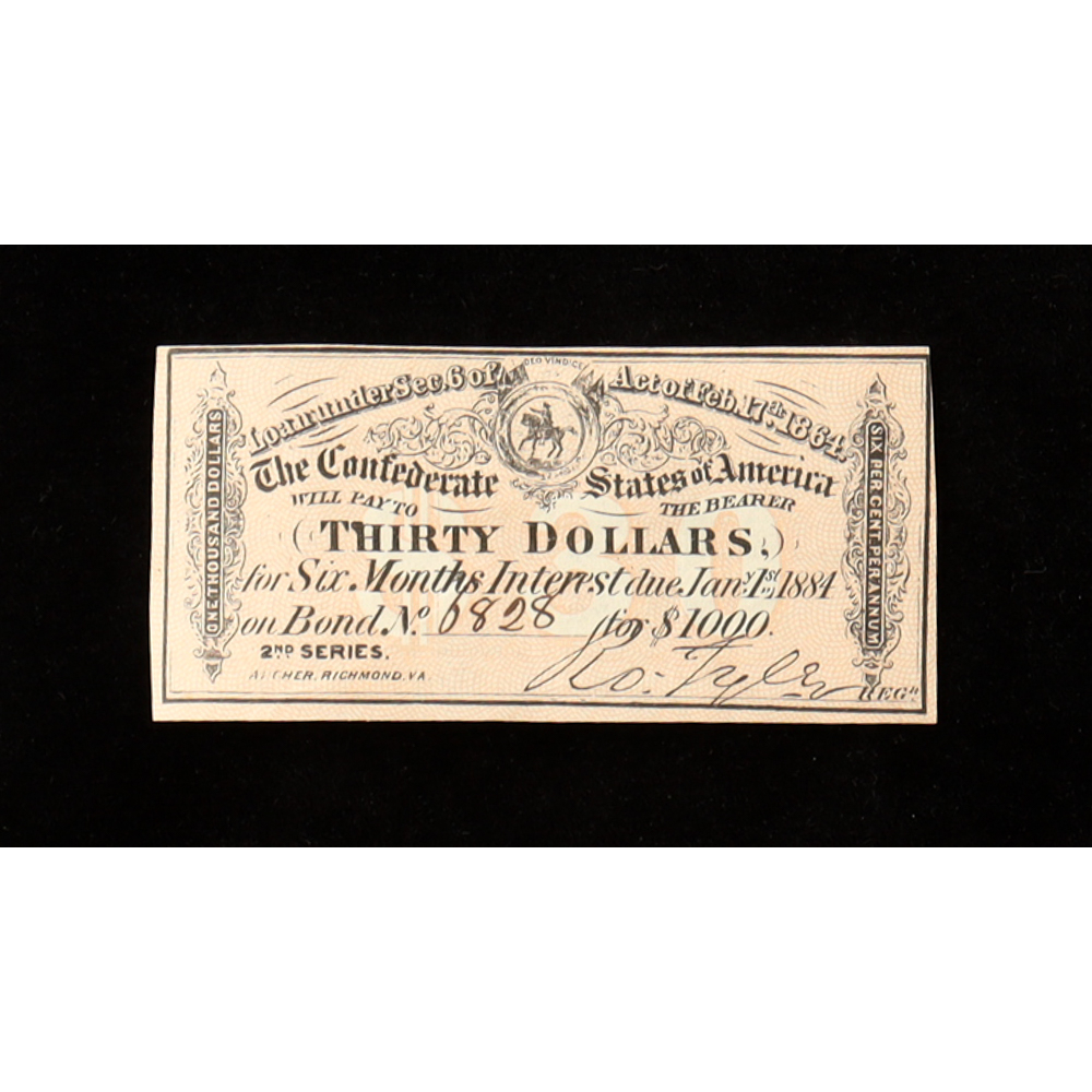 1864 $30 Confederate States of America CSA Bank Note Bond at PristineAuction.com