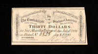 1864 $30 Confederate States of America CSA Bank Note Bond at PristineAuction.com