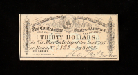 1864 $30 Confederate States of America CSA Bank Note Bond at PristineAuction.com