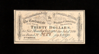 1864 $30 Confederate States of America CSA Bank Note Bond at PristineAuction.com