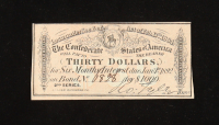 1864 $30 Confederate States of America CSA Bank Note Bond at PristineAuction.com