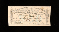 1864 $30 Confederate States of America CSA Bank Note Bond at PristineAuction.com