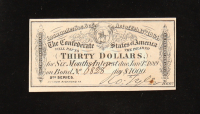 1864 $30 Confederate States of America CSA Bank Note Bond at PristineAuction.com