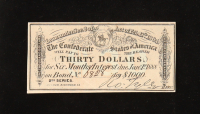 1864 $30 Confederate States of America CSA Bank Note Bond at PristineAuction.com