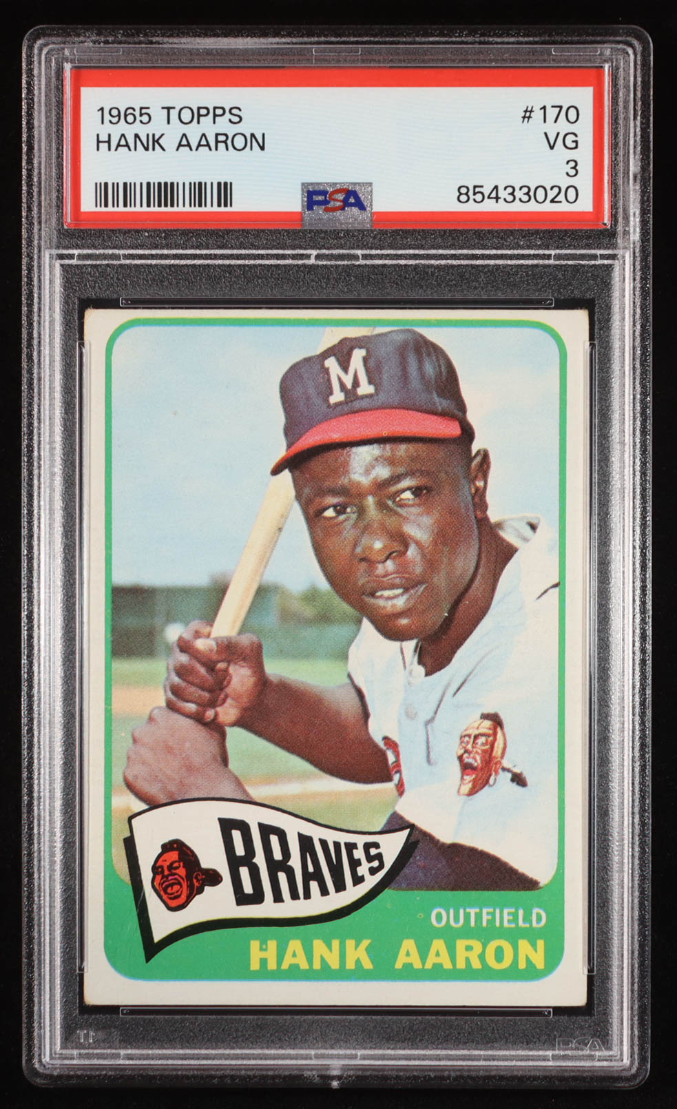 Hank Aaron 1965 Topps #170 (PSA 3) at PristineAuction.com Hank Aaron 1965 Topps #170 (PSA 3) at PristineAuction.com