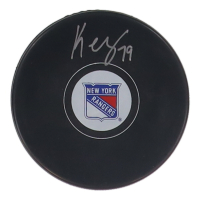 K'Andre Miller Signed Rangers Logo Hockey Puck (Fanatics) at PristineAuction.com