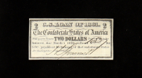 1861 $2 Confederate States of America CSA Bond Coupon at PristineAuction.com