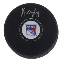 K'Andre Miller Signed Rangers Logo Hockey Puck (Fanatics) at PristineAuction.com